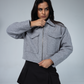GREY CROPPED JACKET COAT
