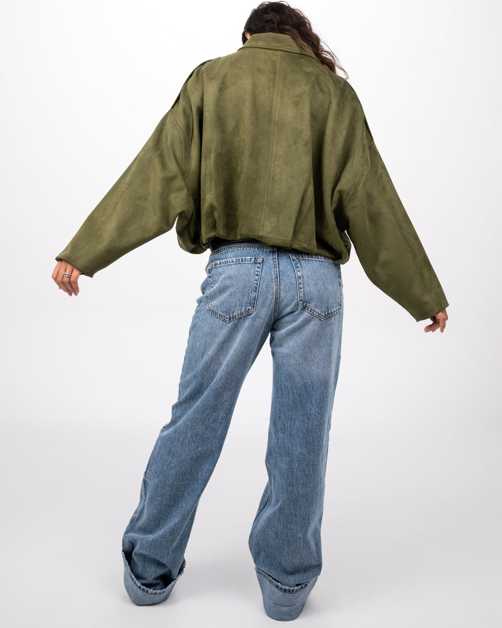 THE SUEDE JACKET - OLIVE