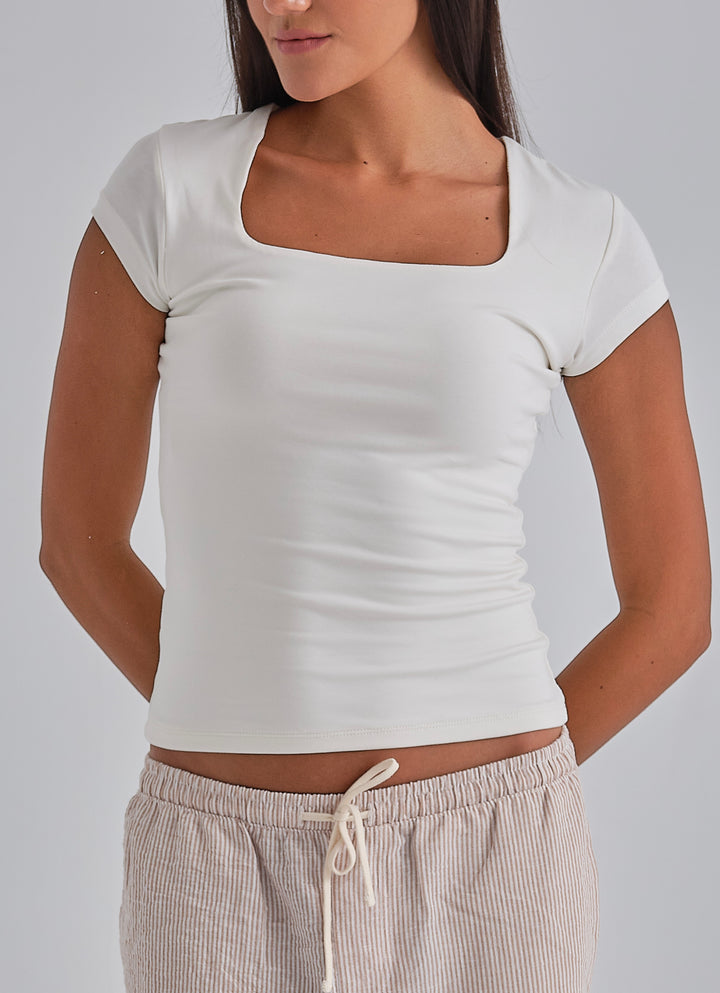 SculptHER Squared White Top