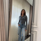 GREY ZIP-UP TOP