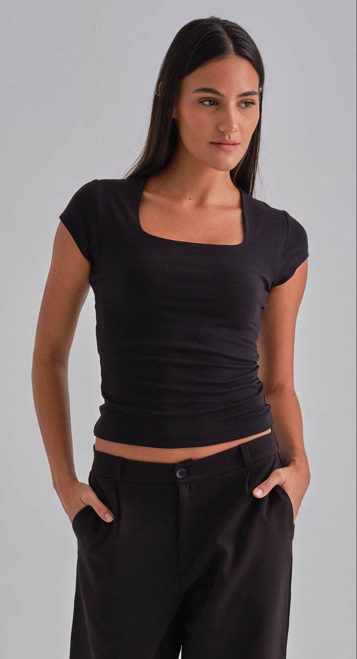 SculptHER Squared Black Top