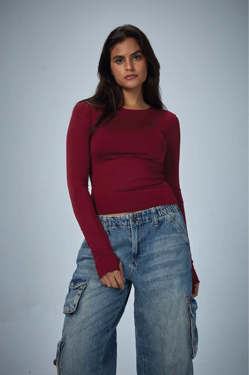 BURGUNDY SEAMLESS SCULPT BASIC