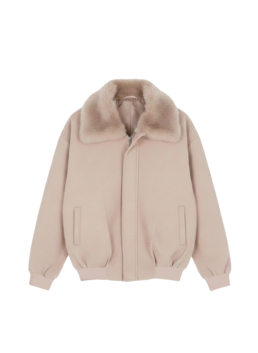 WOOL FUR JACKET - CASHMERE