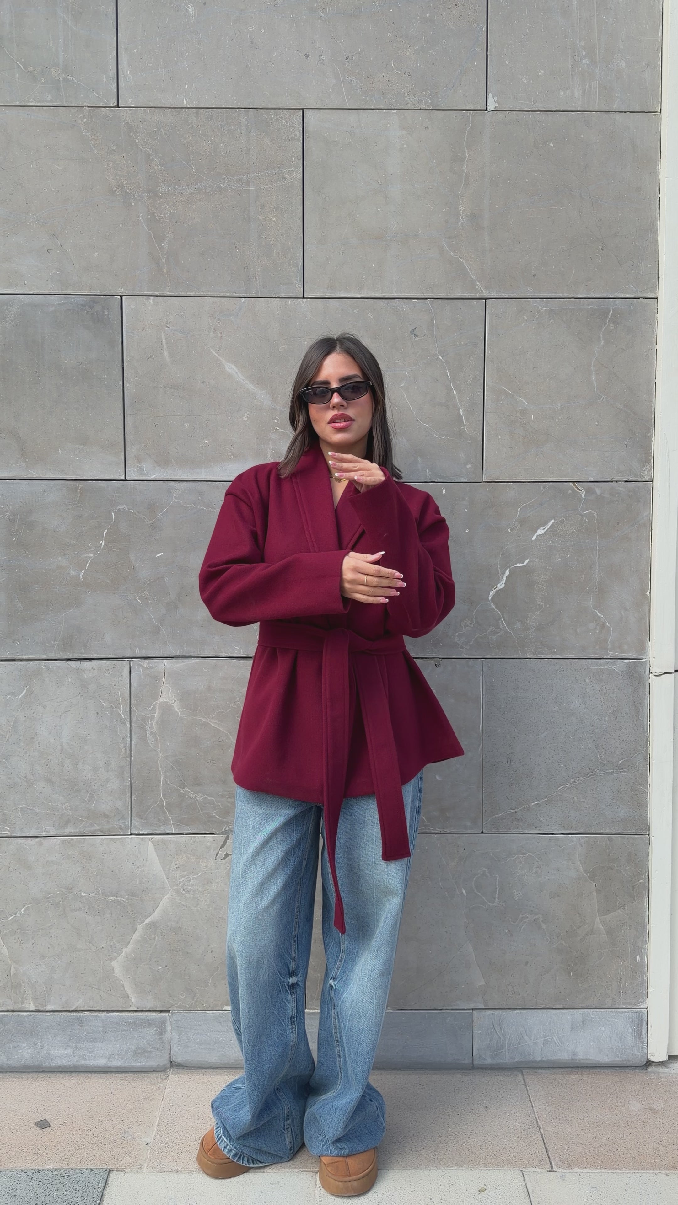 THE 3 WAY COAT - BURGUNDY