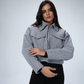 GREY CROPPED JACKET COAT